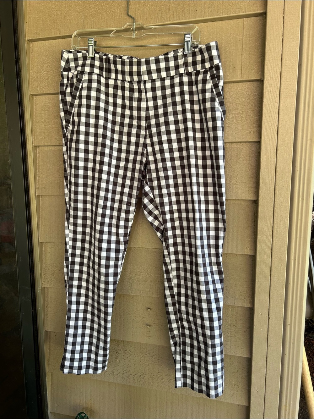 Loft Black & White Gingham Pants skinny legs